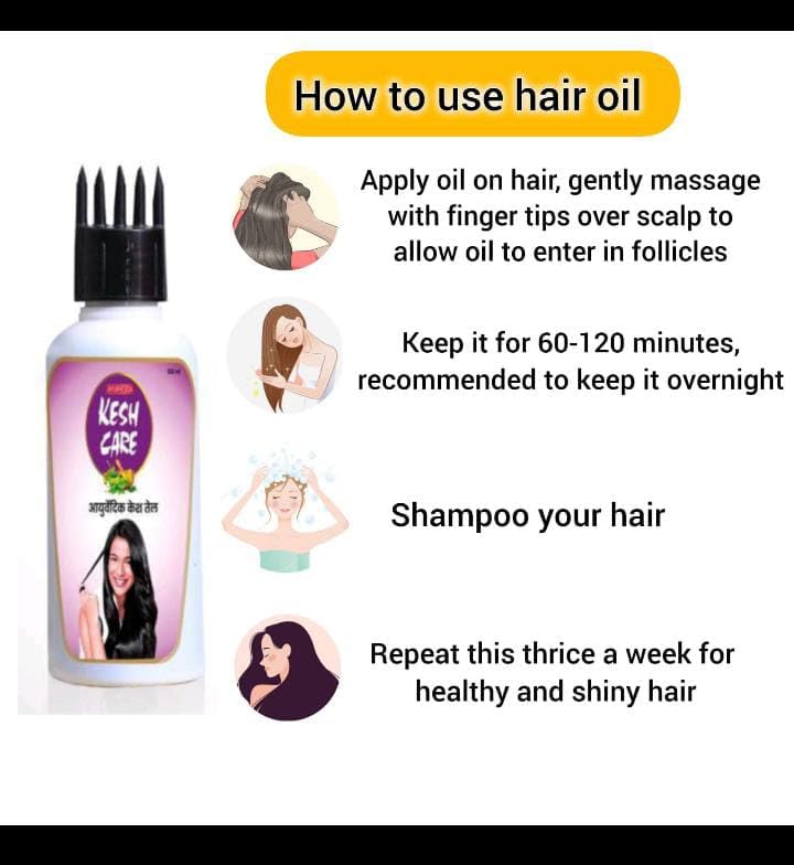 Ayurvedic Kesh Care Hair Oil with Comb - 100ml for Hair Growth & Scalp Health - Perfect for Daily Hair Care & Styling