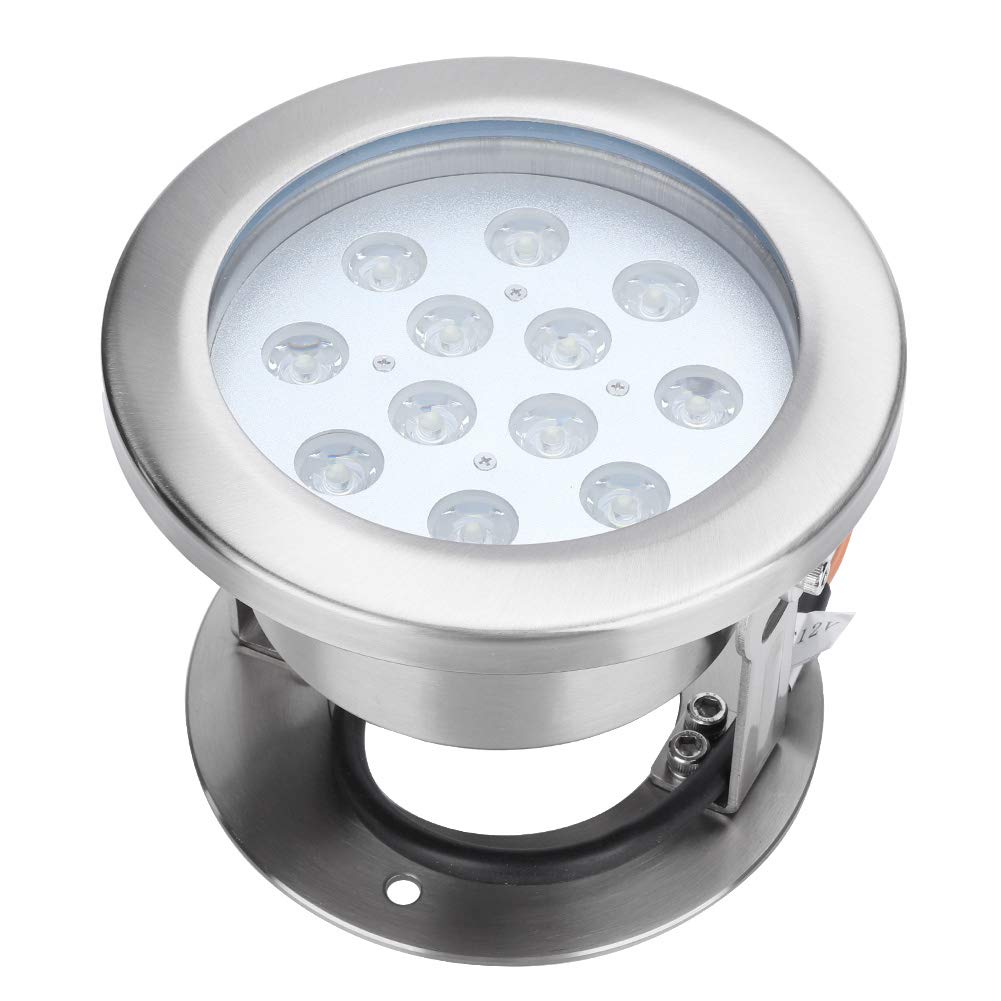 Shanrya 12W Waterproof Underwater Pool Lights - White LED Submersible Lights for Landscape, Garden, Fountain, Pond, and Swimming Pool Decoration | Perfect for Backyard, Patio, and Outdoor Water Features