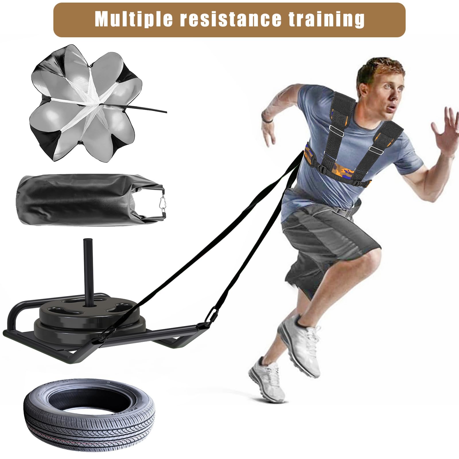 Dolibest Adjustable Sled Harness for Fitness Resistance Training - Durable & Comfortable Pull Harness for Strength Workouts, Outdoor Training, and CrossFit Exercises