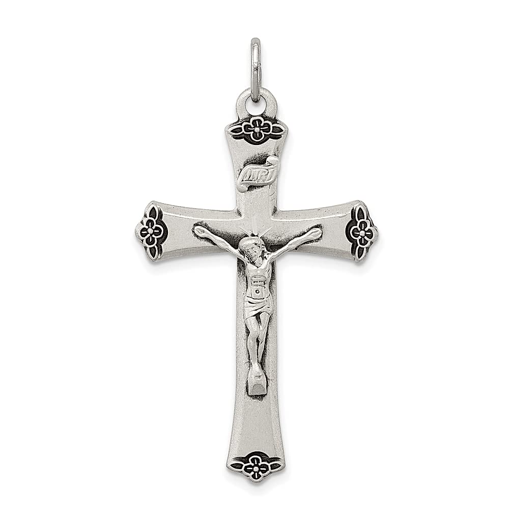 925 Sterling Silver Halo Corpus Cross Pendant Necklace - Religious Crucifix Jewelry with INRI for Women, Perfect Gift for Her - Ideal for Church, Baptism, Confirmation & Everyday Faith Jewelry