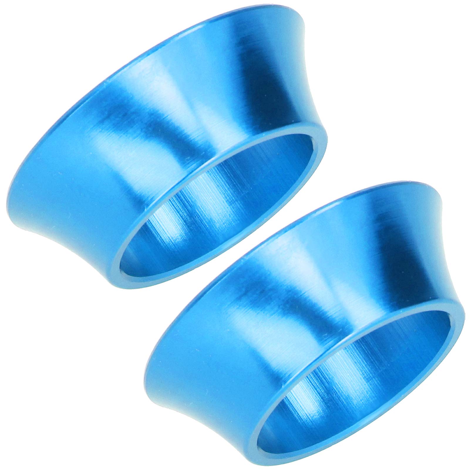 2Pcs CNC Aluminum Alloy Headset Spacer Washer Set - Conical Stem Spacers for Bicycle Front Fork (Blue) | Bike Repair & Maintenance Accessories | Perfect for MTB, Road & Hybrid Bikes