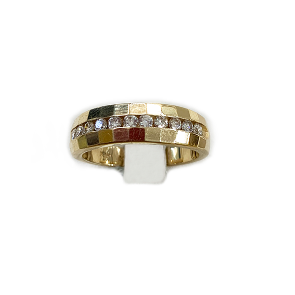 14K Yellow Gold Men's Diamond Wedding Band Ring - Classic & Elegant for Engagement, Anniversary, and Special Occasions
