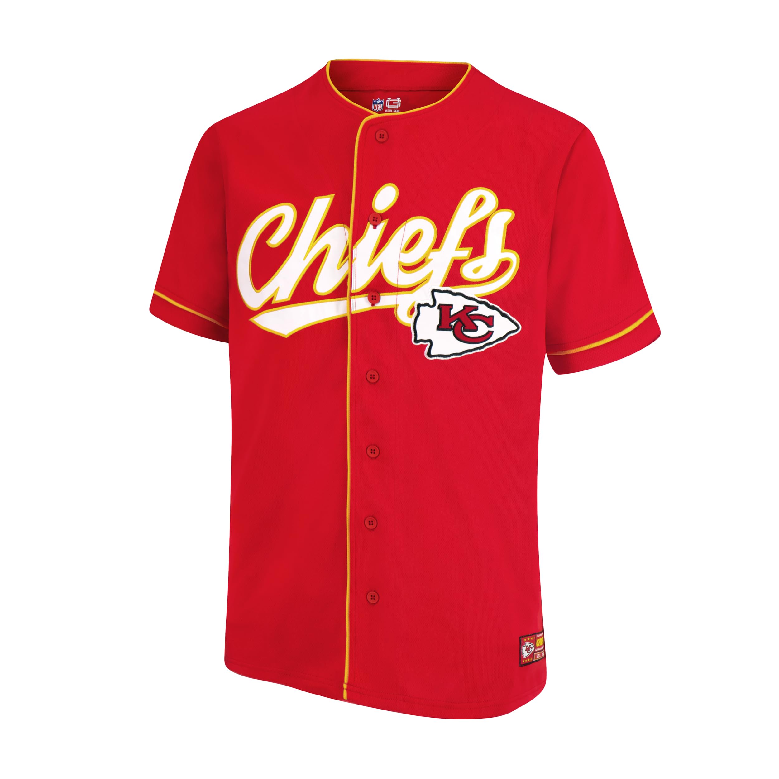 **NFL Men's Game Day Button Down Baseball Mesh Jersey Shirt – Breathable & Comfortable for Football Fans, Tailgating & Sports Events**