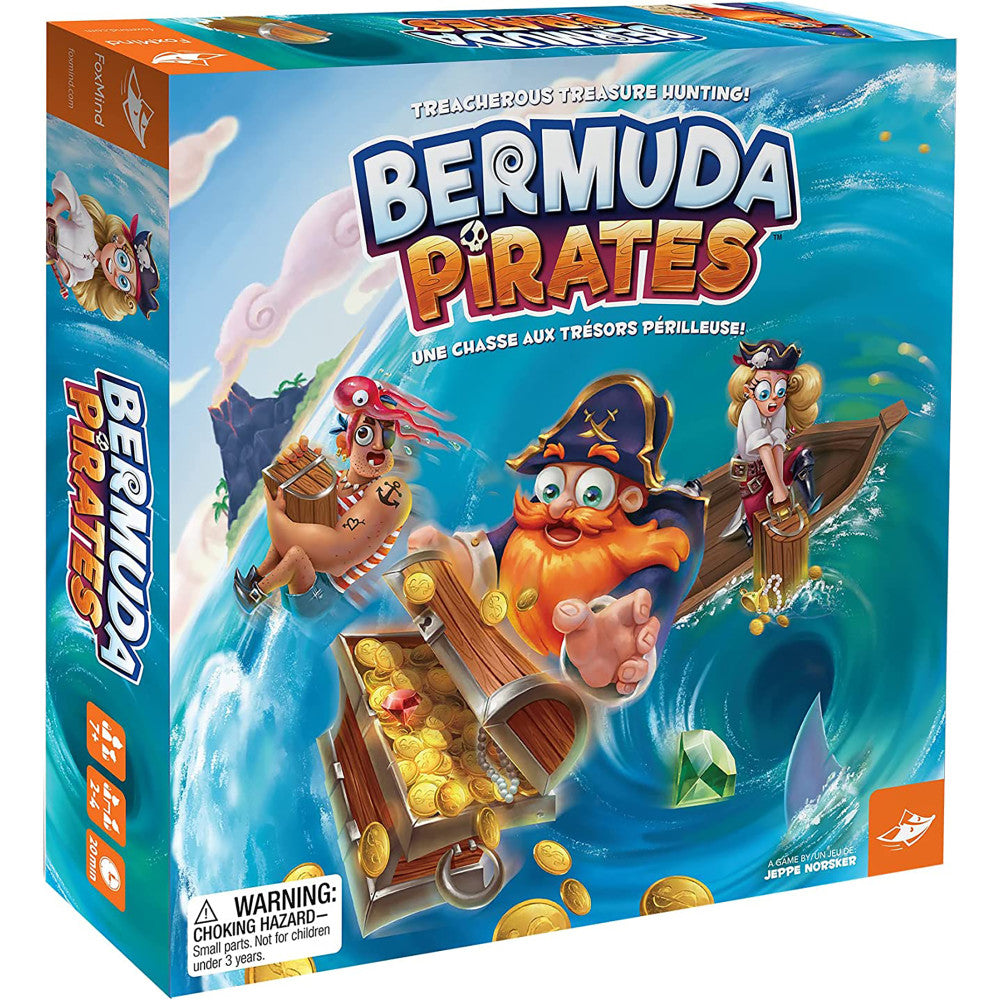 FoxMind Bermuda Pirates Magnetic Strategy Board Game - Fun Family Game Night & Travel Entertainment for Kids & Adults