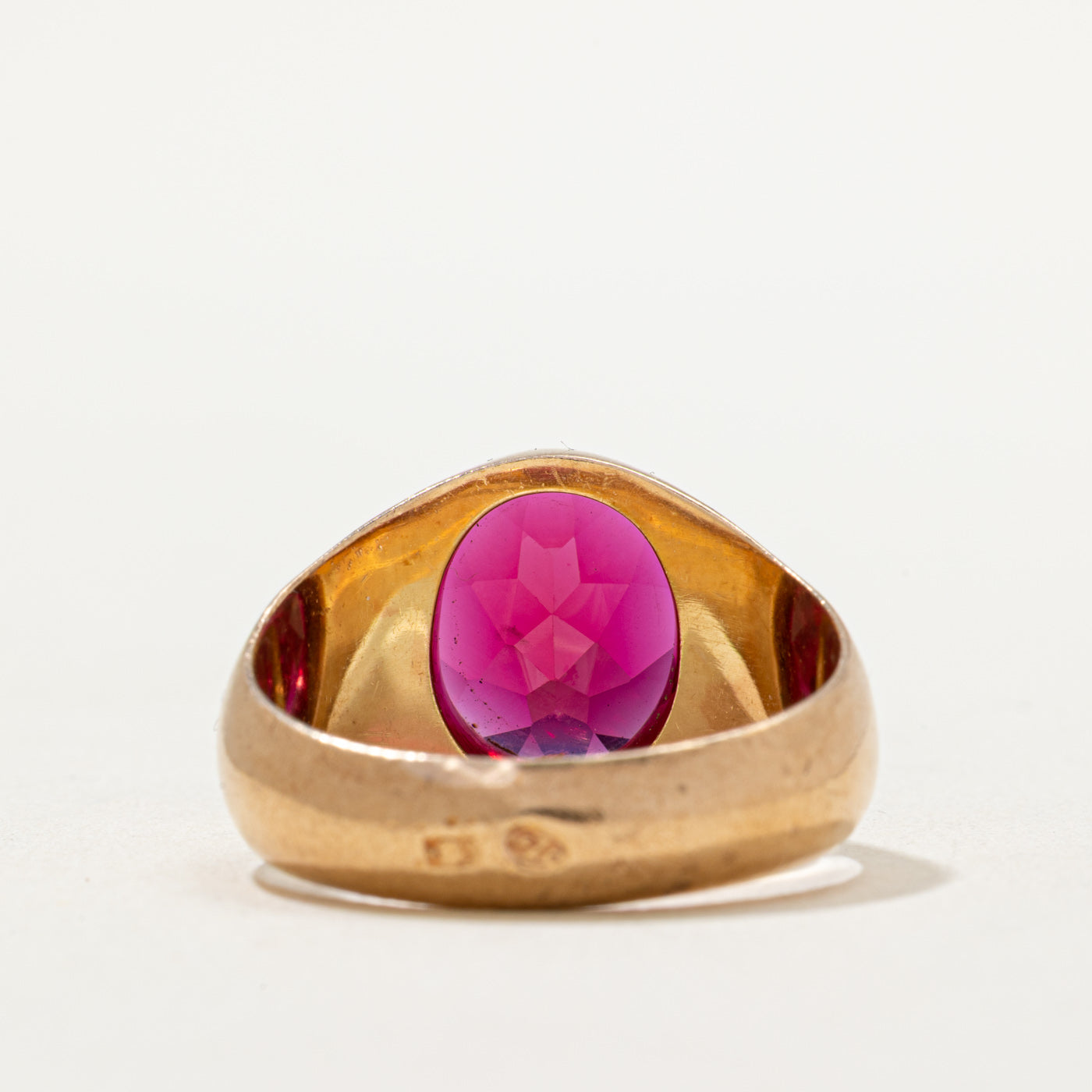 Solitaire Synthetic Ruby Statement Ring - 4.00ct Oval Cut Gemstone Engagement Ring for Women, Size 11 | Perfect for Weddings, Anniversaries & Special Occasions