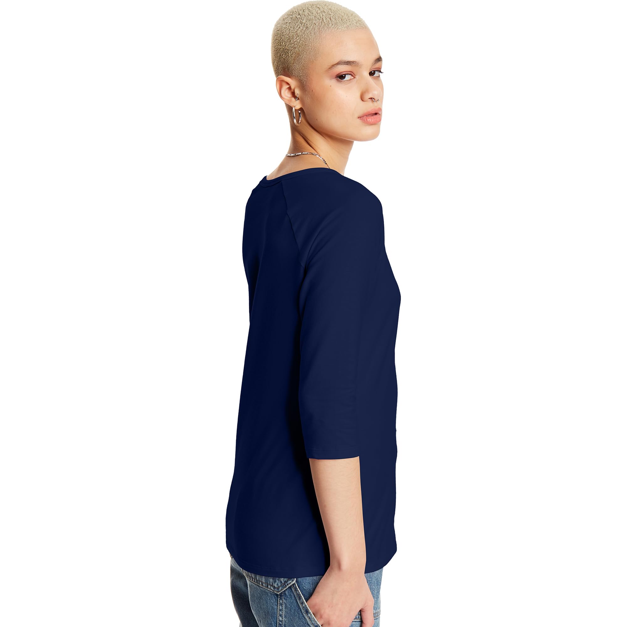 Hanes Women's Comfort Stretch Cotton T-Shirt - Soft Short Sleeve Crewneck & Raglan Tee for Casual Wear, Lounge & Everyday Outfits