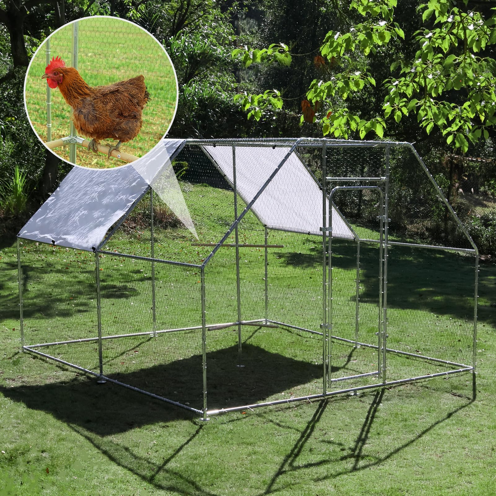 Premium Large Metal Chicken Coop with Climbing Frame - 118