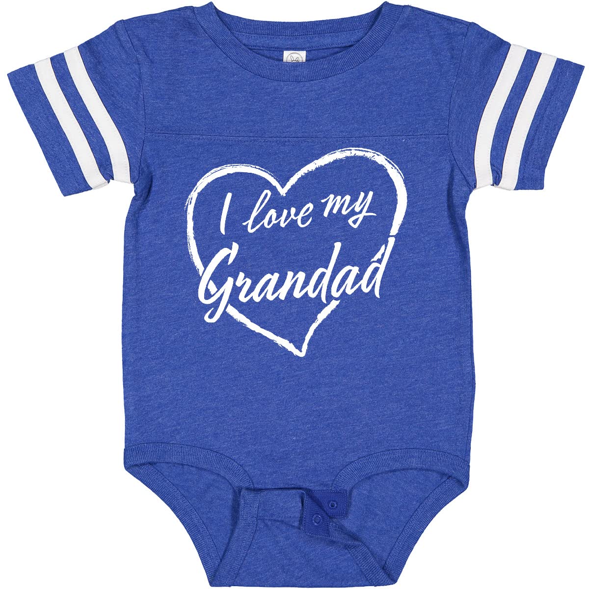 Inktastic I Love My Grandad White Chalk Heart Baby Bodysuit - Cute Infant Onesie for Grandparents Day, Family Photos & Special Occasions