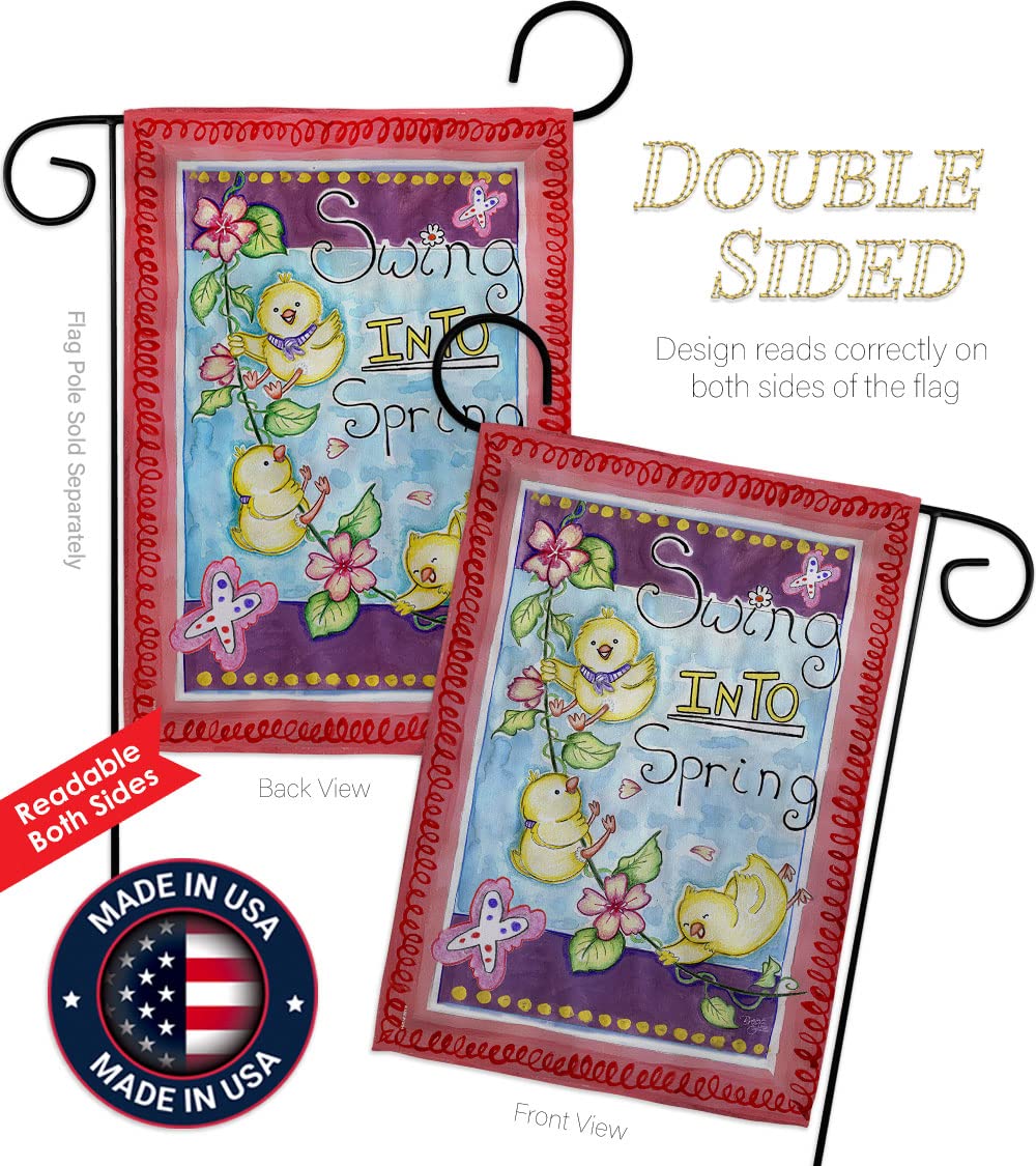 Spring Garden Birds Vertical Flag 13x18.5