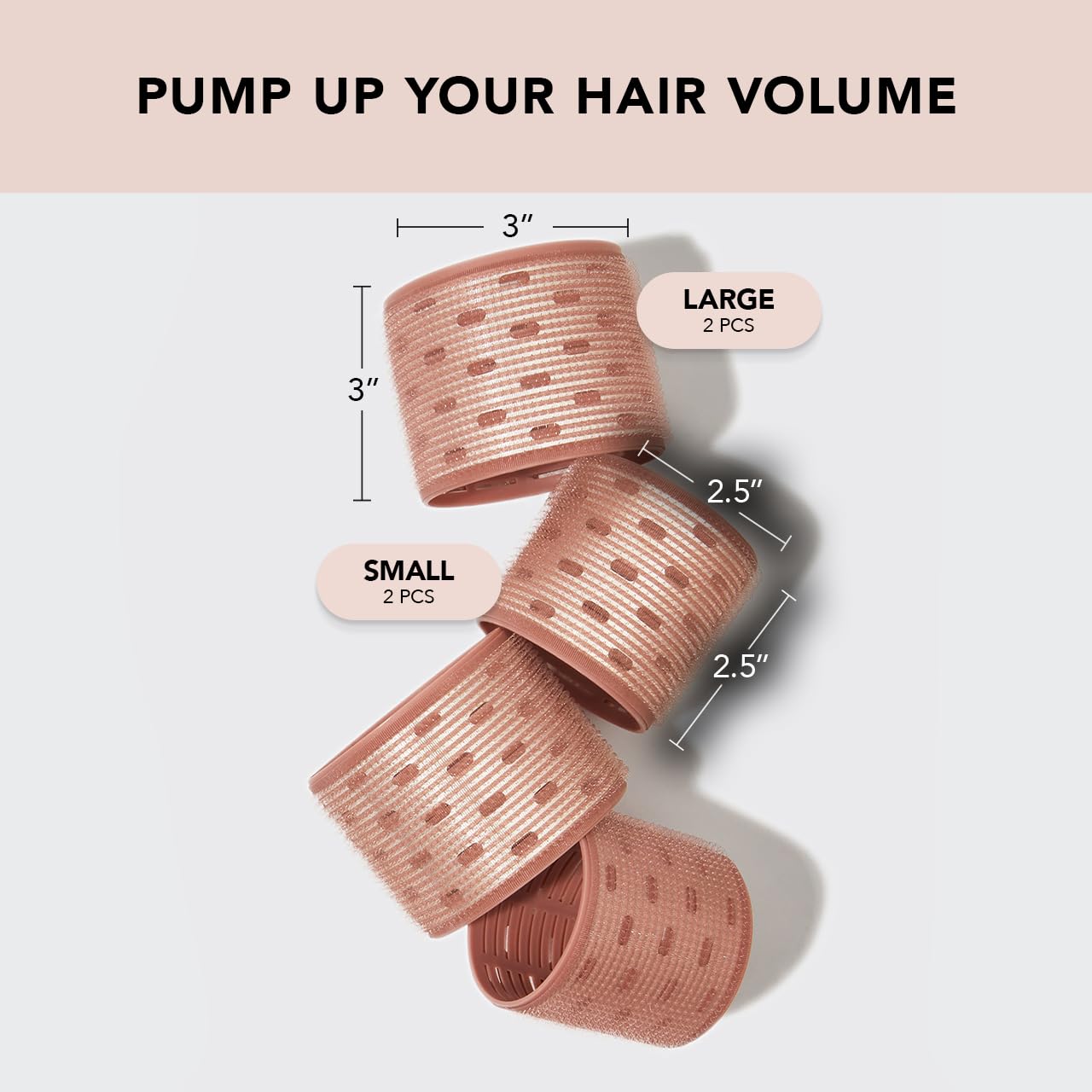 Kitsch XL Ceramic Thermal Rollers for Hair - Self-Grip Heat Rollers for Blowout & Voluminous Curls (Terracotta, 4pcs) | Perfect for Long, Medium & Short Hair Styling at Home or Salon