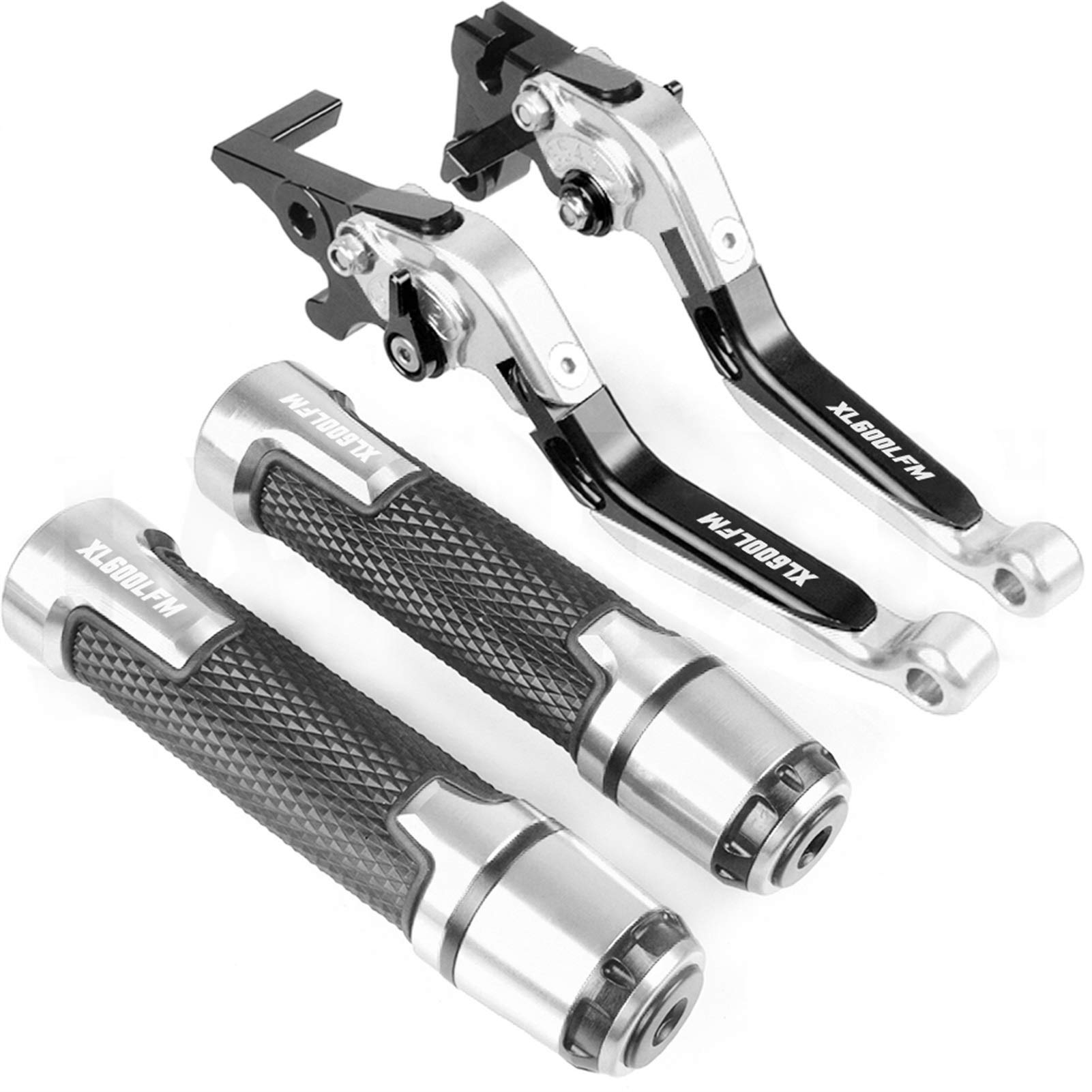 QUXING Motorcycle Brake Clutch Levers for Honda XL600LMF 1985-1986 - Silver | Durable Hand Grip for Off-Road Riding