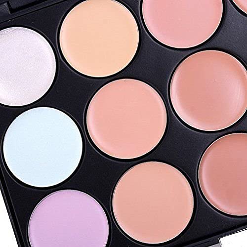 Khelni 15-Color Cream Contour & Highlight Palette with Fan Brush - Professional Makeup Kit for Face Sculpting, Contouring & Highlighting - Perfect for Bridal, Photo Shoots & Everyday Glam