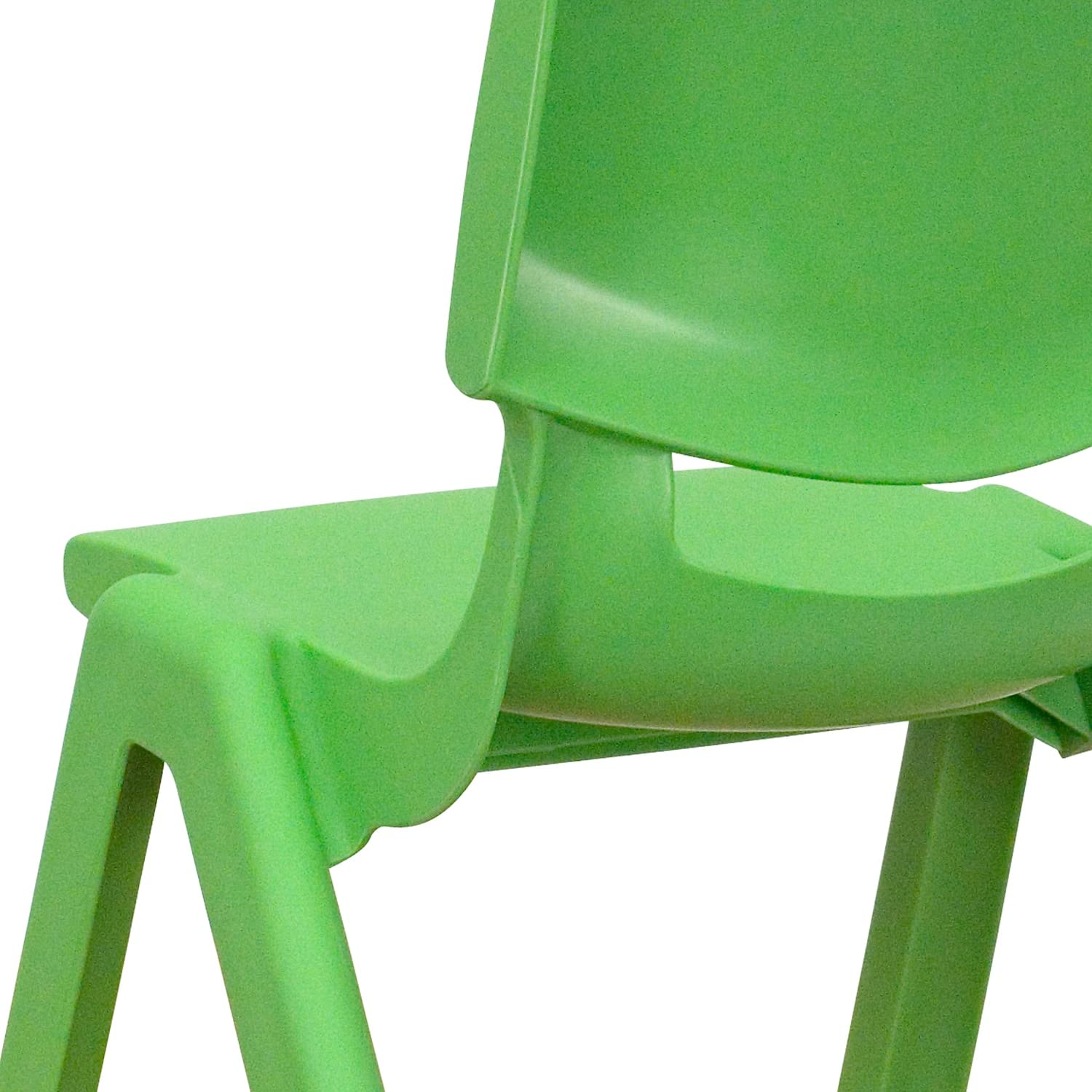 Flash Furniture Whitney 10-Pack Green Plastic Stackable School Chairs - 10.5 Inch Seat Height - Durable Classroom, Cafeteria & Event Seating for Kids & Adults