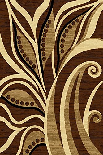 Hand Carved 3D Modern Abstract Contemporary 5x8 5x7 Colorful Luxury Area Rug - Brown 5005 - Perfect for Bedroom, Living Room & Dining Room Decor