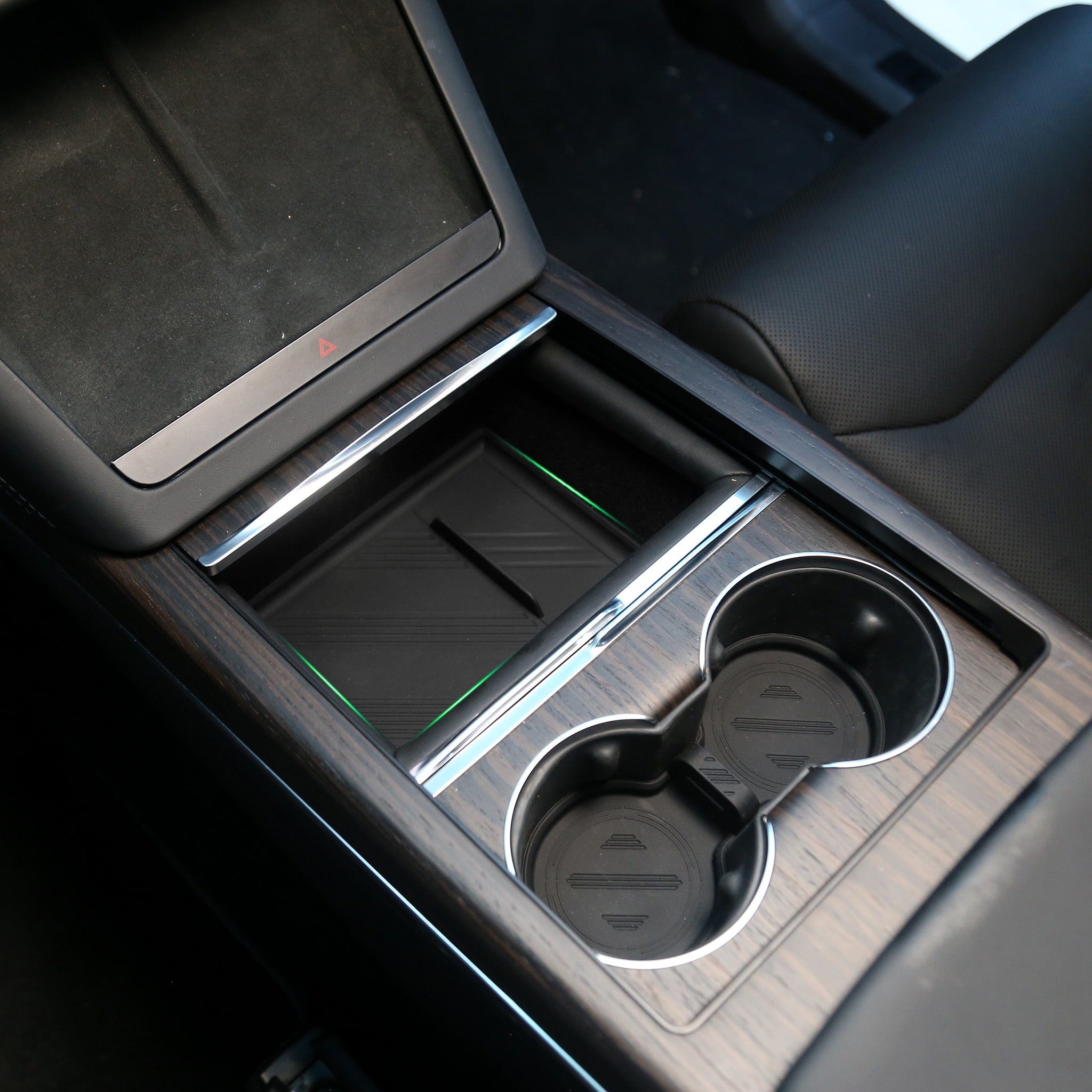 Tesla Model X 2021+ Center Console Organizer with Cup Holders - 5 Piece Set for Car Storage Accessories - Perfect for Road Trips, Daily Commutes & Family Travel