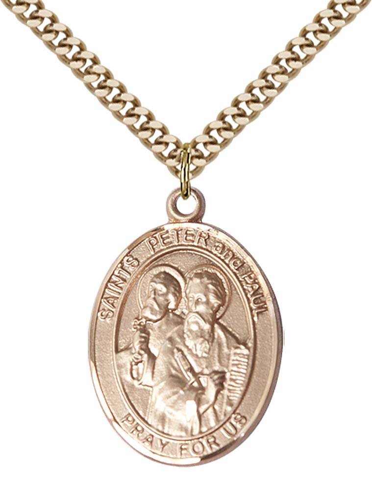 14kt Gold Filled St. Peter Religious Pendant with 24
