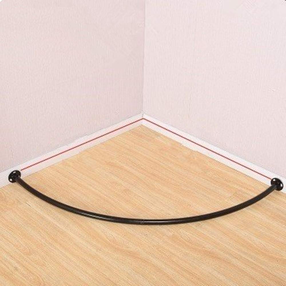 Clothing Store Fitting Room Curtain - Black Metal Rod Changing Room Drapes with Track & Rings (39 Inches/100cm) for Retail Boutique Dressing Rooms