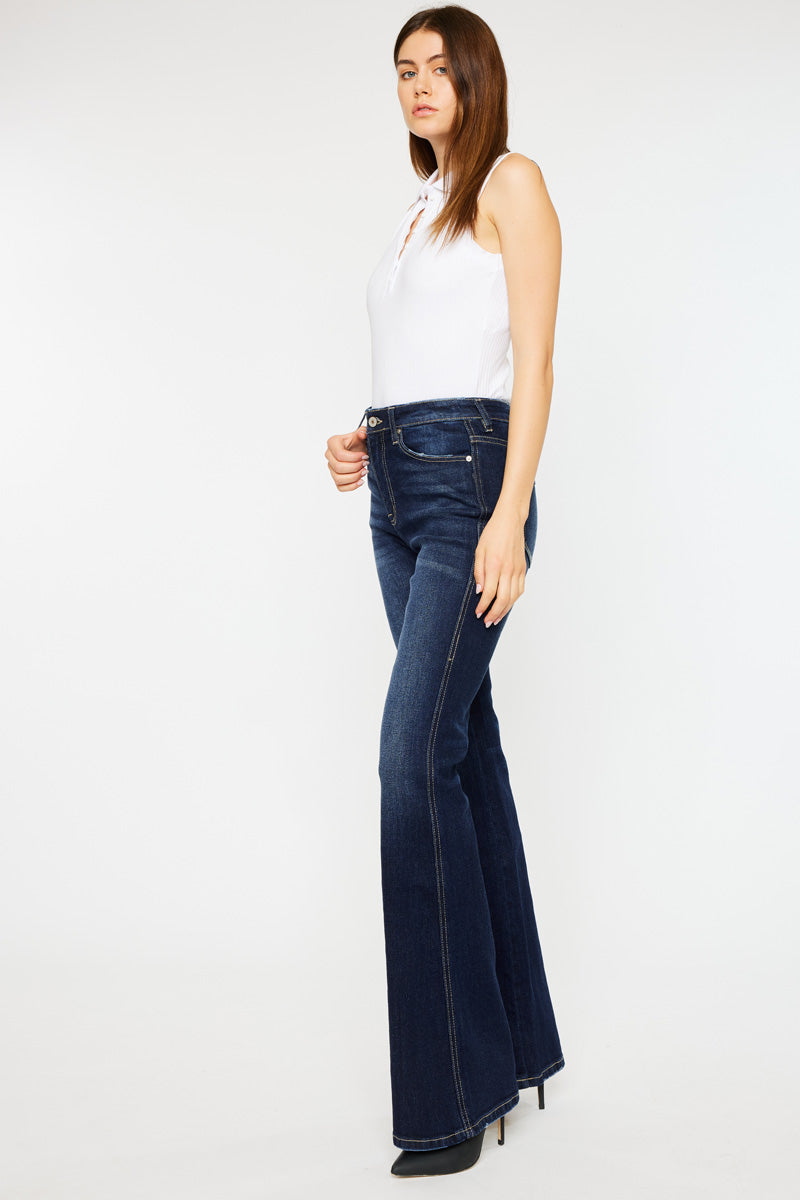 Luke High Rise Flare Jeans for Women - Vintage 70s Inspired Stretch Denim Pants - Perfect for Casual Outfits, Date Nights & Music Festivals