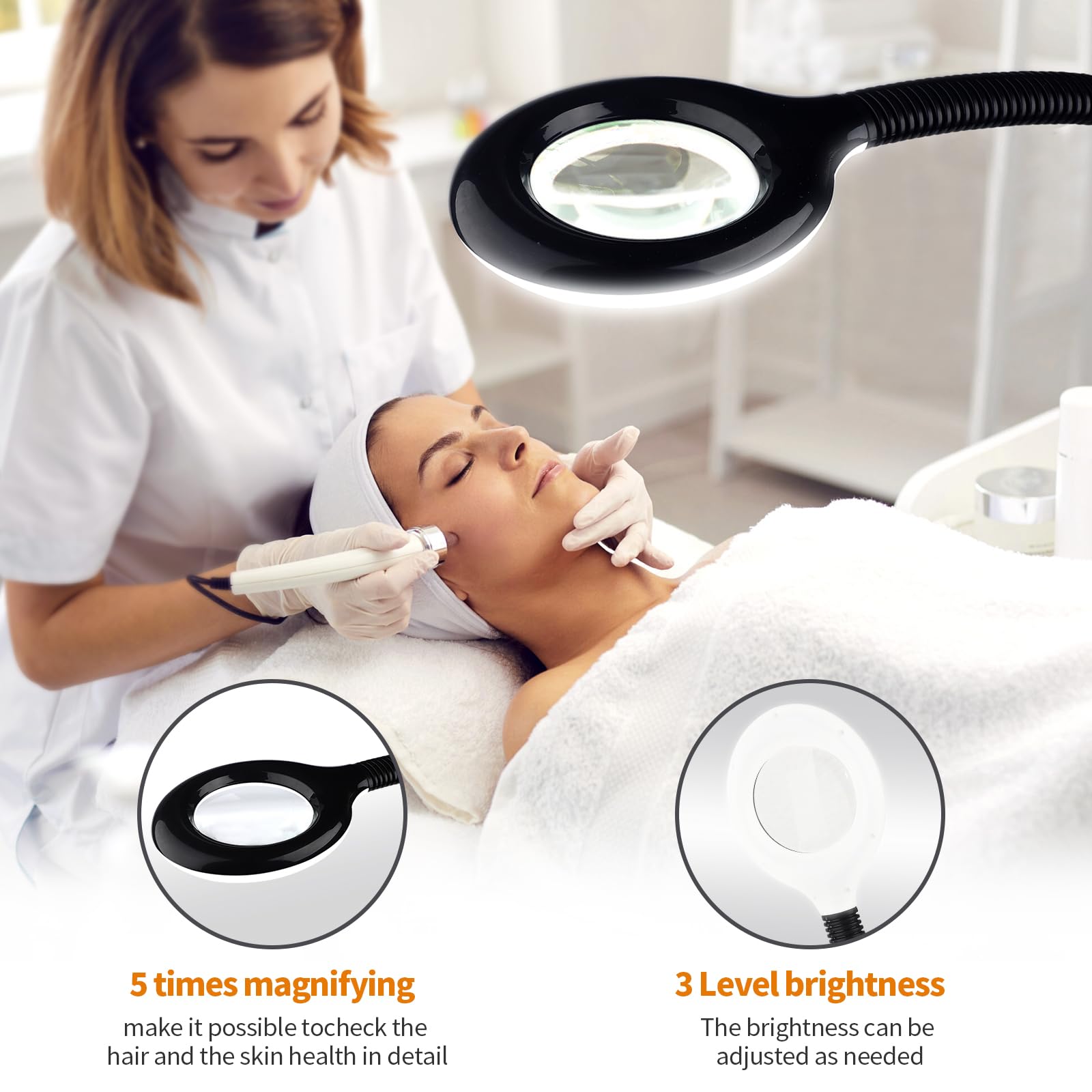 Professional Facial Steamer with Ozone Humidifier & 5X Magnifier Light - Deep Pore Cleanser, Skin Moisturizer & Firming Device for Home Spa, Beauty Salon & Skincare Routine | Perfect for Acne Treatment, Blackhead Removal & Relaxation Therapy