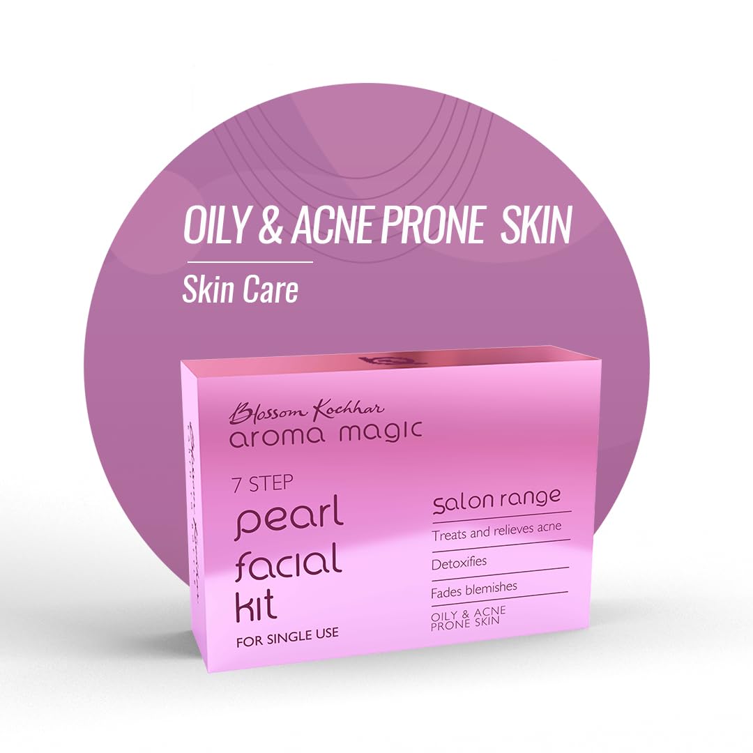 **Aroma Magic 7-Step Single Use Facial Kit Combo – Pearl (Oily & Acne-Prone Skin) & Gold (All Skin Types) | 2-Pack | Deep Cleansing & Glowing Skin for Spa & Home Care**