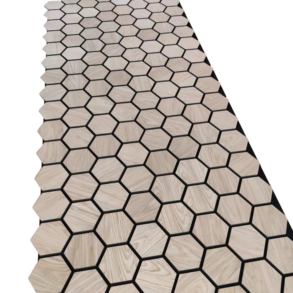 Hexagon WOODFLEX Acoustic Wood Wall Panels 2700mm x 600mm Oak Veneer - Soundproof Home & Office Decoration for Studios, Theaters, and Conference Rooms