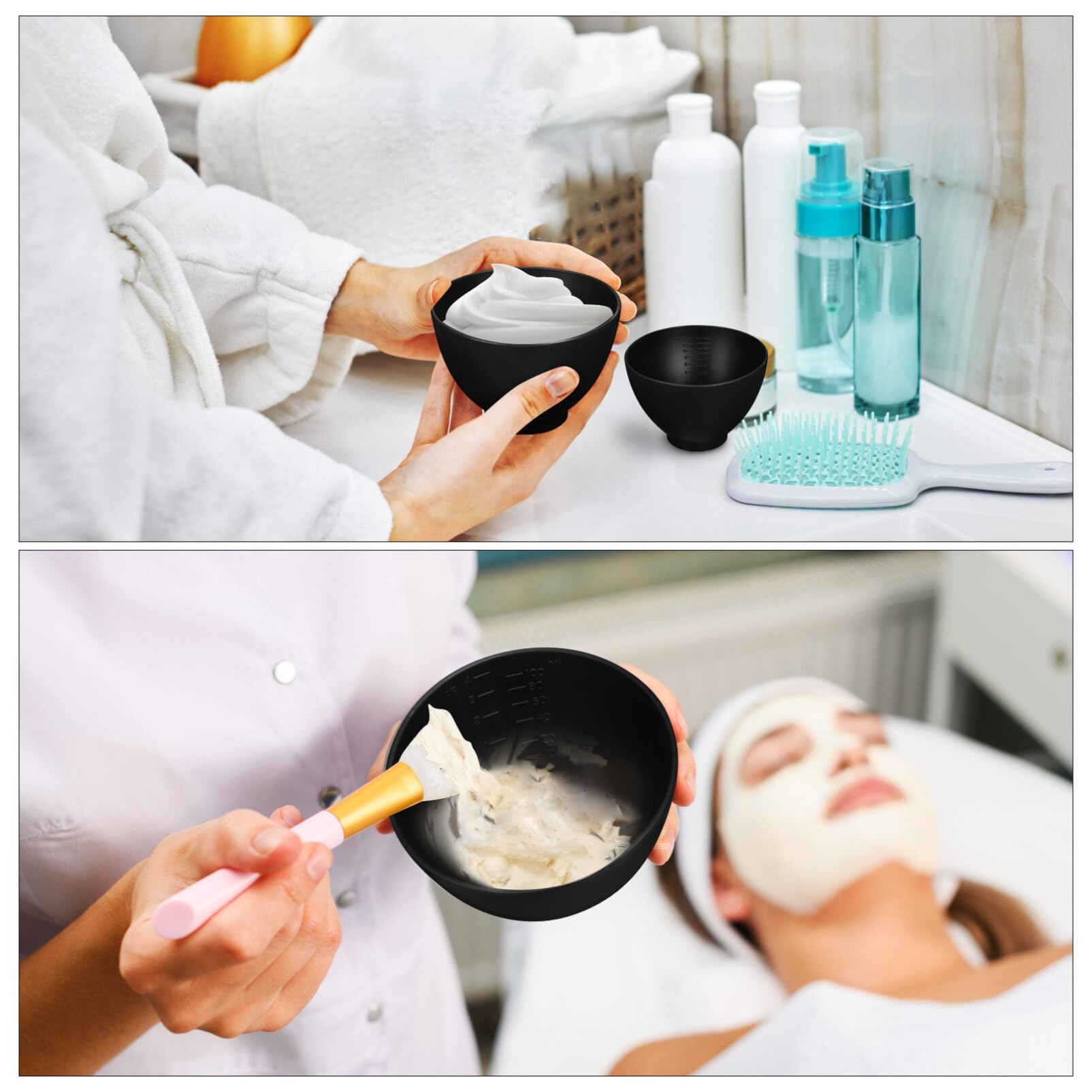 3pcs Silicone Mask Mixing Bowls for DIY Facial & Spa - Beauty Accessories, Salon Tools, Mask Making Containers - Perfect for Home Spa, Professional Salons & DIY Skincare Routines