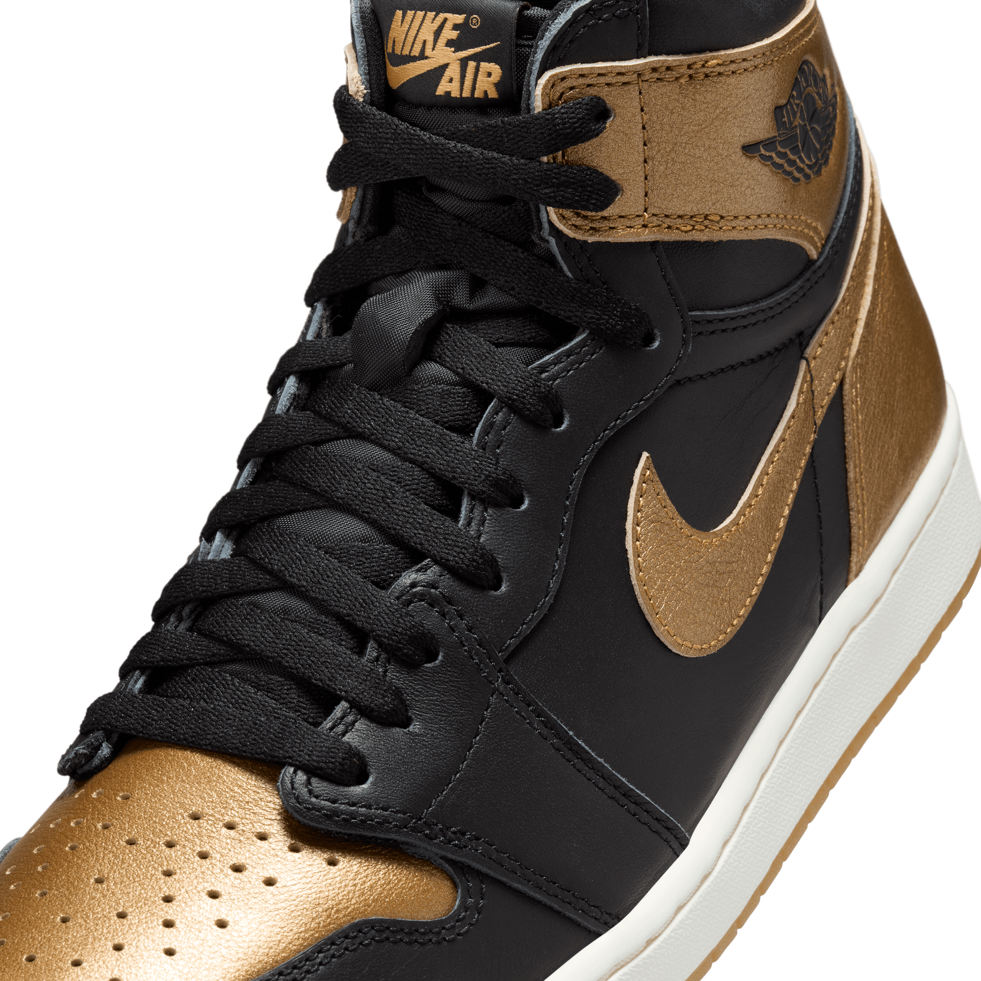 AIR JORDAN 1 RETRO HIGH OG Black Metallic Gold Sneakers - Men's Basketball Shoes for Streetwear & Casual Fashion | Perfect for Sneaker Collectors & Urban Style