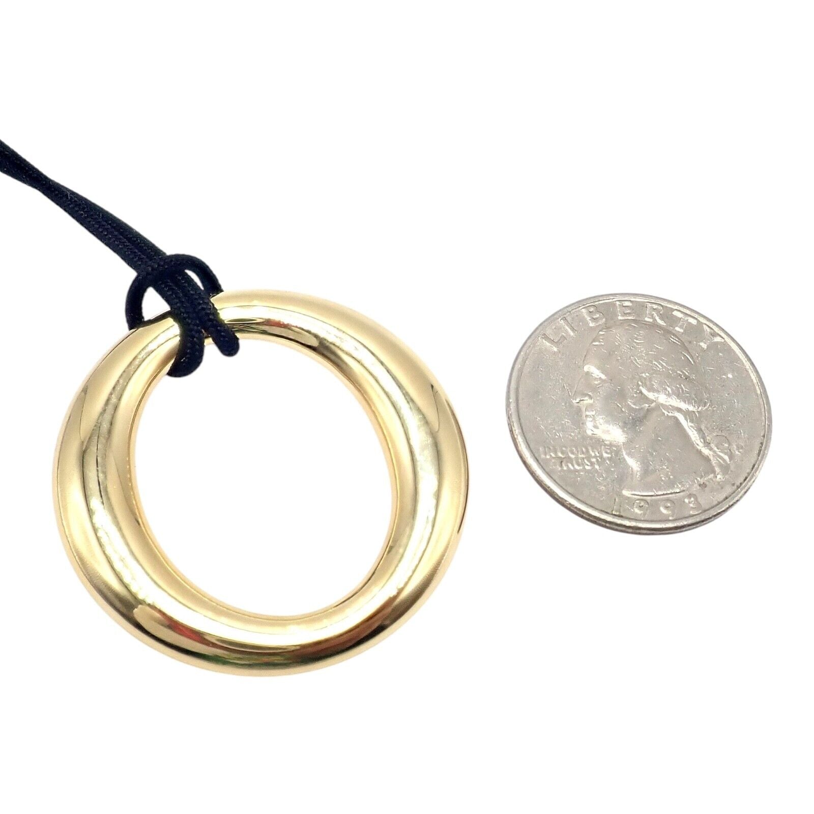 Authentic Tiffany & Co 18k Yellow Gold Peretti 35mm Medium Sevillana Necklace - Elegant Jewelry Gift for Women, Perfect for Weddings & Special Occasions