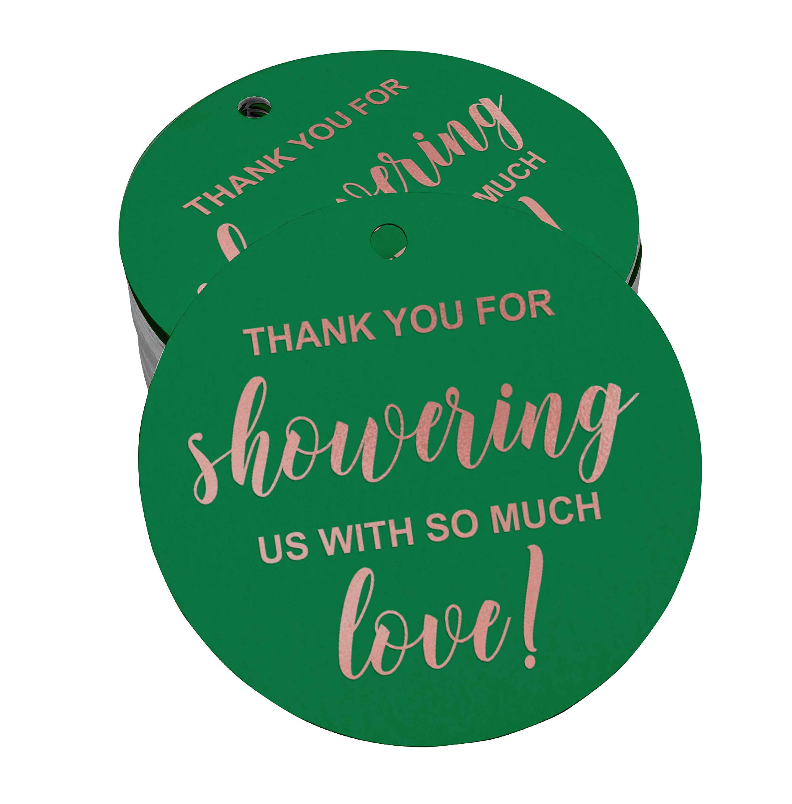 Premium Rose Gold Foil Thank You Tags - 50pcs Elegant Baby Shower & Bridal Favor Tags for Party Decorations, Wedding Favors, Gift Wrapping and Special Events