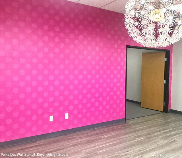 Polka Party Wall Stencil - DIY Home Decor Stencils for Walls, Floors & Furniture - Perfect for Nursery, Kids Room & Party Decorations