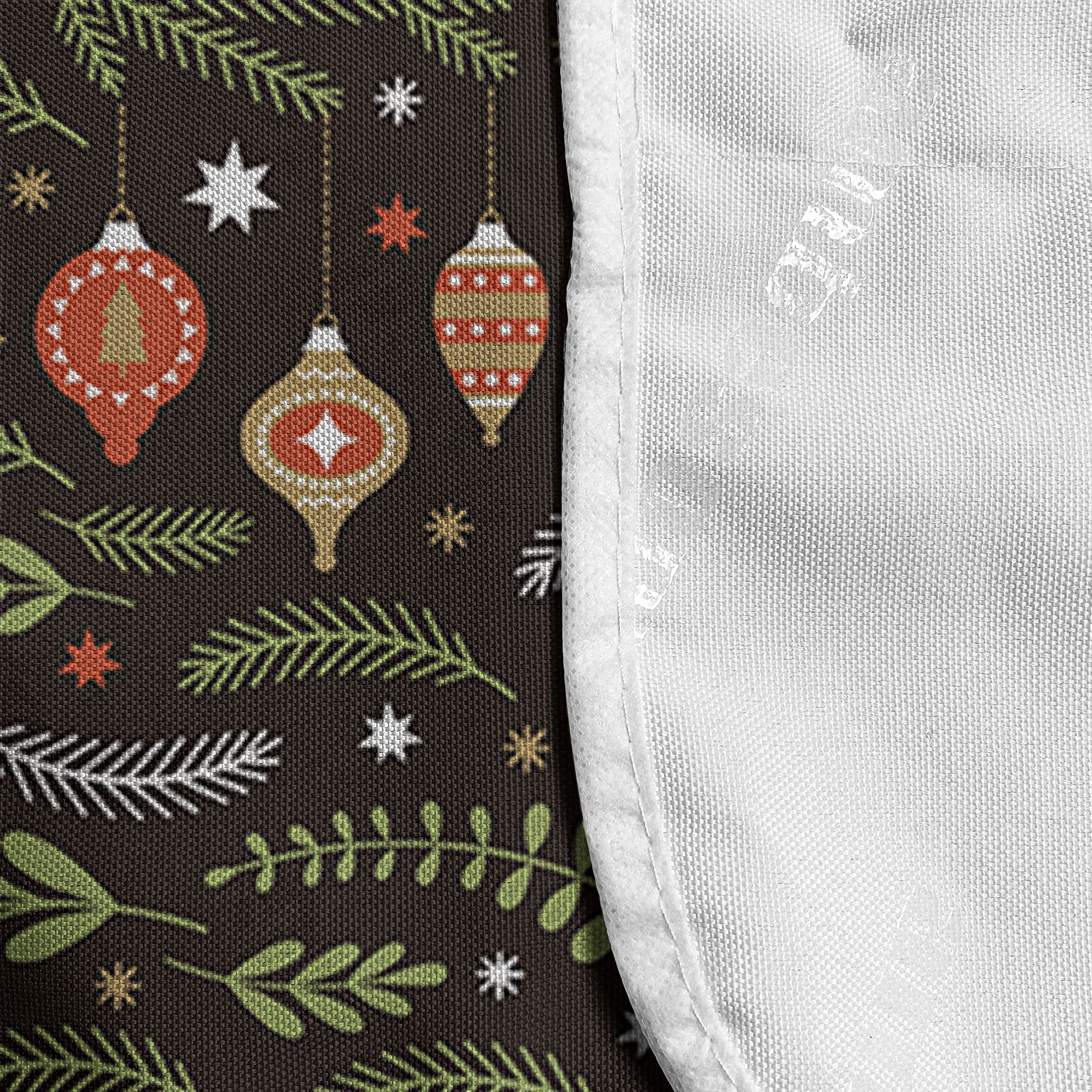 Ambesonne Christmas Microwave Cover - Waterproof Holiday Floral Design with Mistletoe & Pine Branches, 36