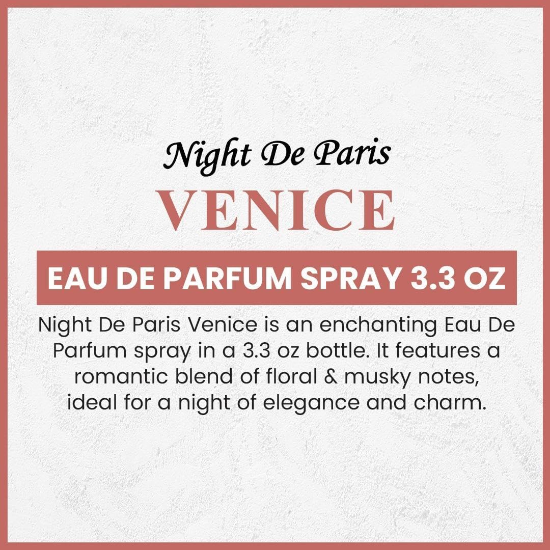 L'Orientale Fragrances Collection Night de Paris Venice Eau de Parfum Tester - 100ml Long-Lasting Perfume with Citrus & Aquatic Notes | Romantic Date Night, Evening Events & Special Occasions
