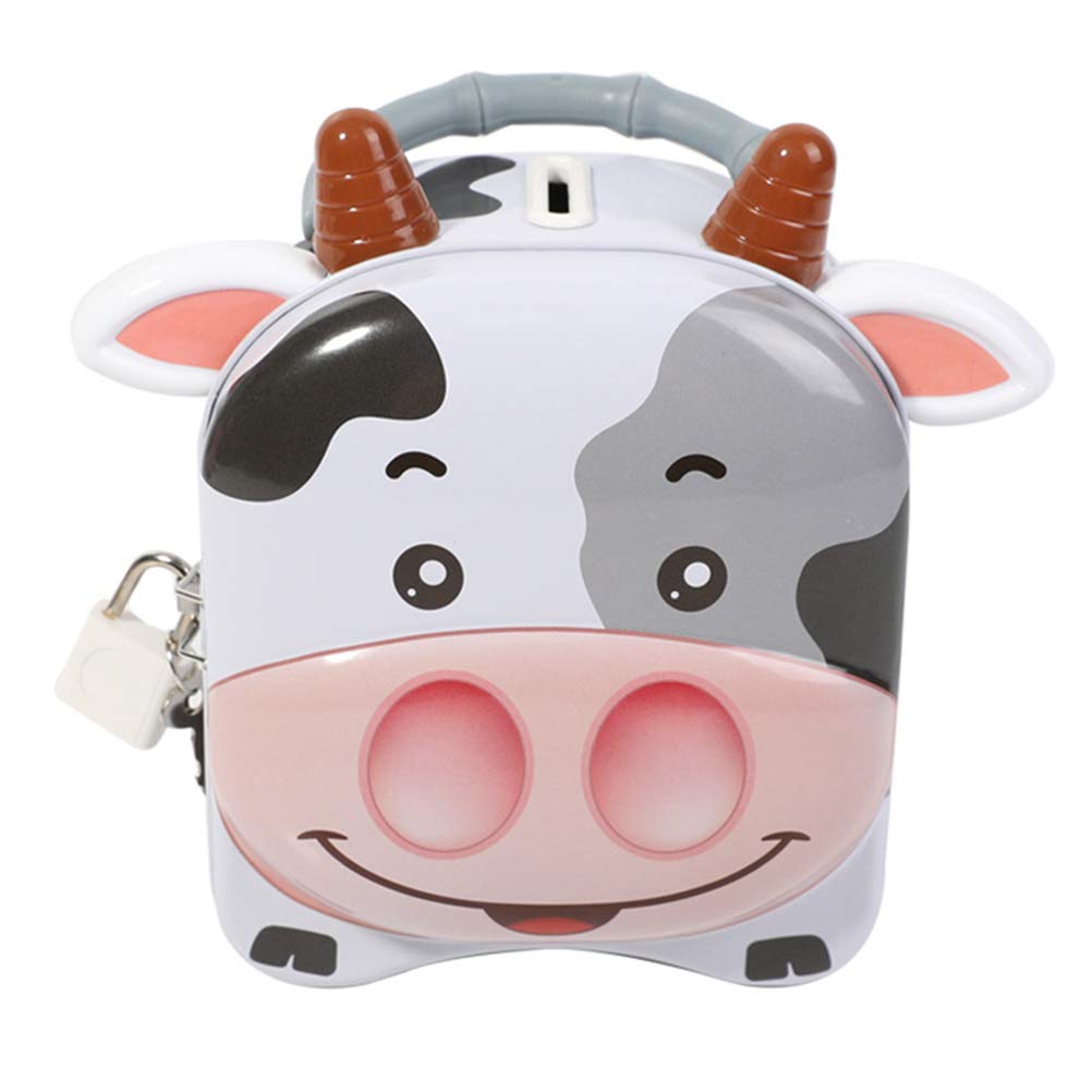 Cute Milk Cow Piggy Bank - Tinplate Money Box for Kids Savings, Coin Bank for Home & Office Decor | Perfect Gift for Birthdays, Christmas & Savings Goals