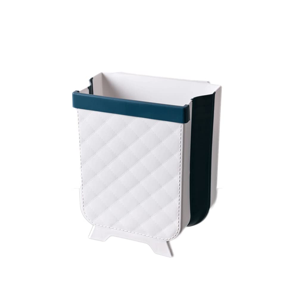 Collapsible Hanging Trash Can for Kitchen Cabinet Door - Under Sink Garbage Bin for RV, Office, Bedroom & Outdoor Use - Space-Saving Blue Trash Can for Small Spaces & Compact Storage
