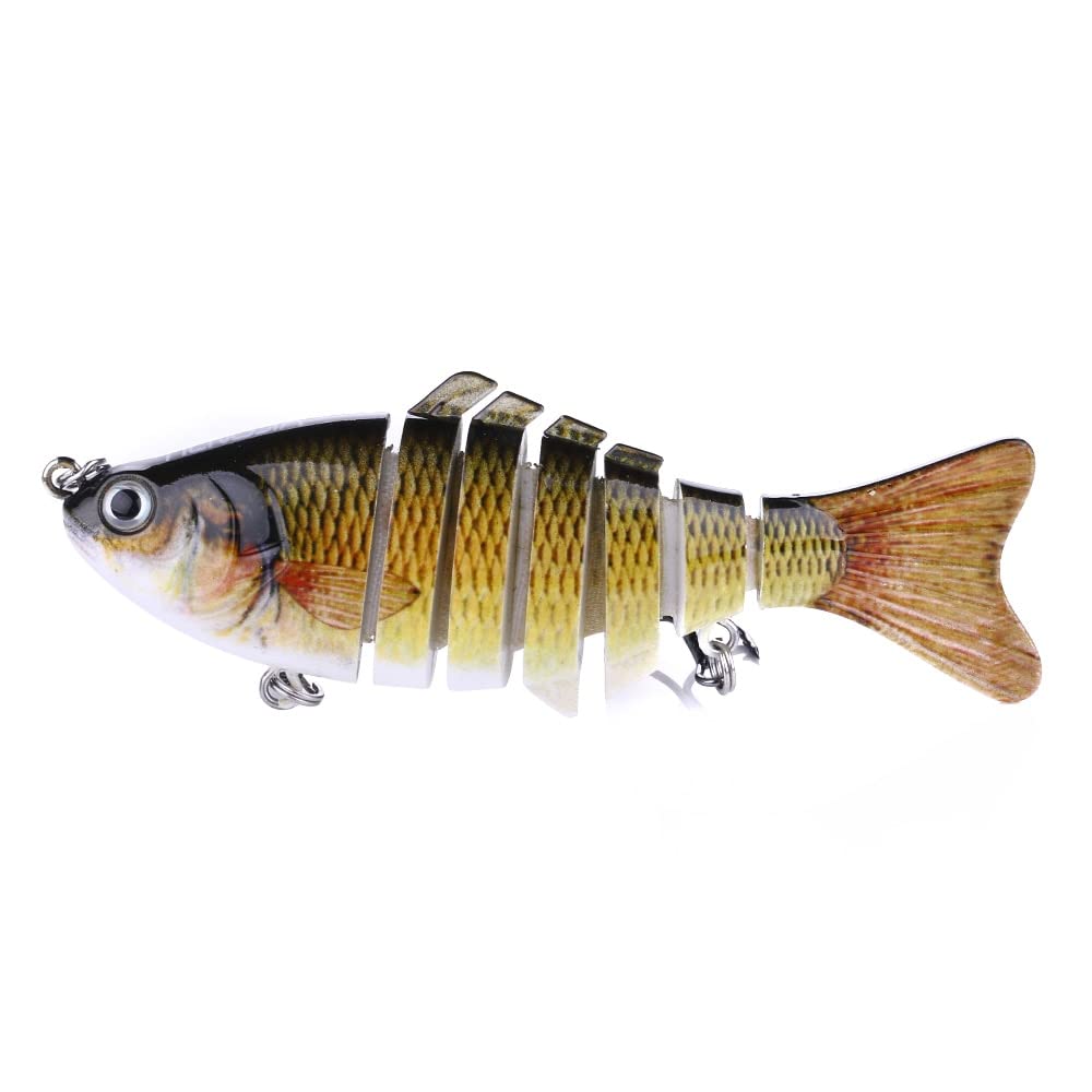 10cm 15.4g Multi-Jointed Swimbait Fishing Lures - 7 Segment Sinking Wobblers Hard Bait for Bass, Pike & Walleye | Perfect for Freshwater & Saltwater Crankbait Fishing (Color: JM023-2)