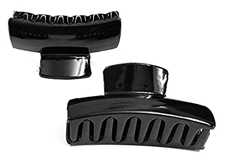 Ateer Black Hair Clips for Women & Girls - 3 Pack Large Stylish Hair Clutcher Set | Perfect for Ponytails, Buns & Everyday Hairstyles
