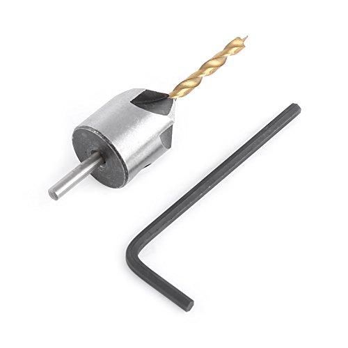 LiebeWH High-Speed Steel Countersink Drill Bit for Wood - 3.5mm Round Shank with Hex Key | Perfect for Woodworking, Cabinetry & DIY Projects
