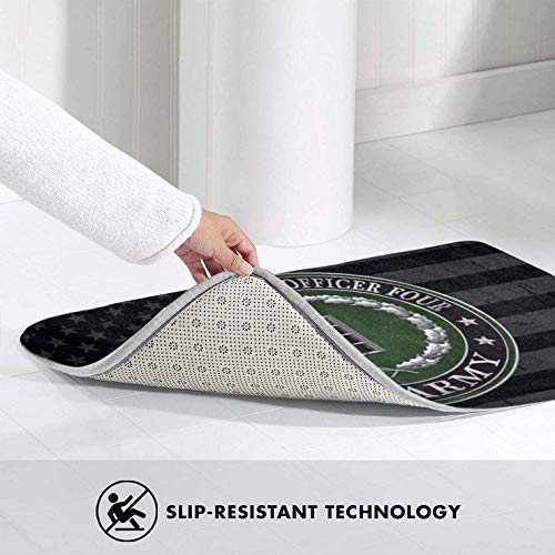Non-Slip CW4 Chief Warrant Officer 4 Rank Insignia Doormat - Military Home Decor Bath & Kitchen Floor Mat for Entryway, Bathroom, Laundry Room
