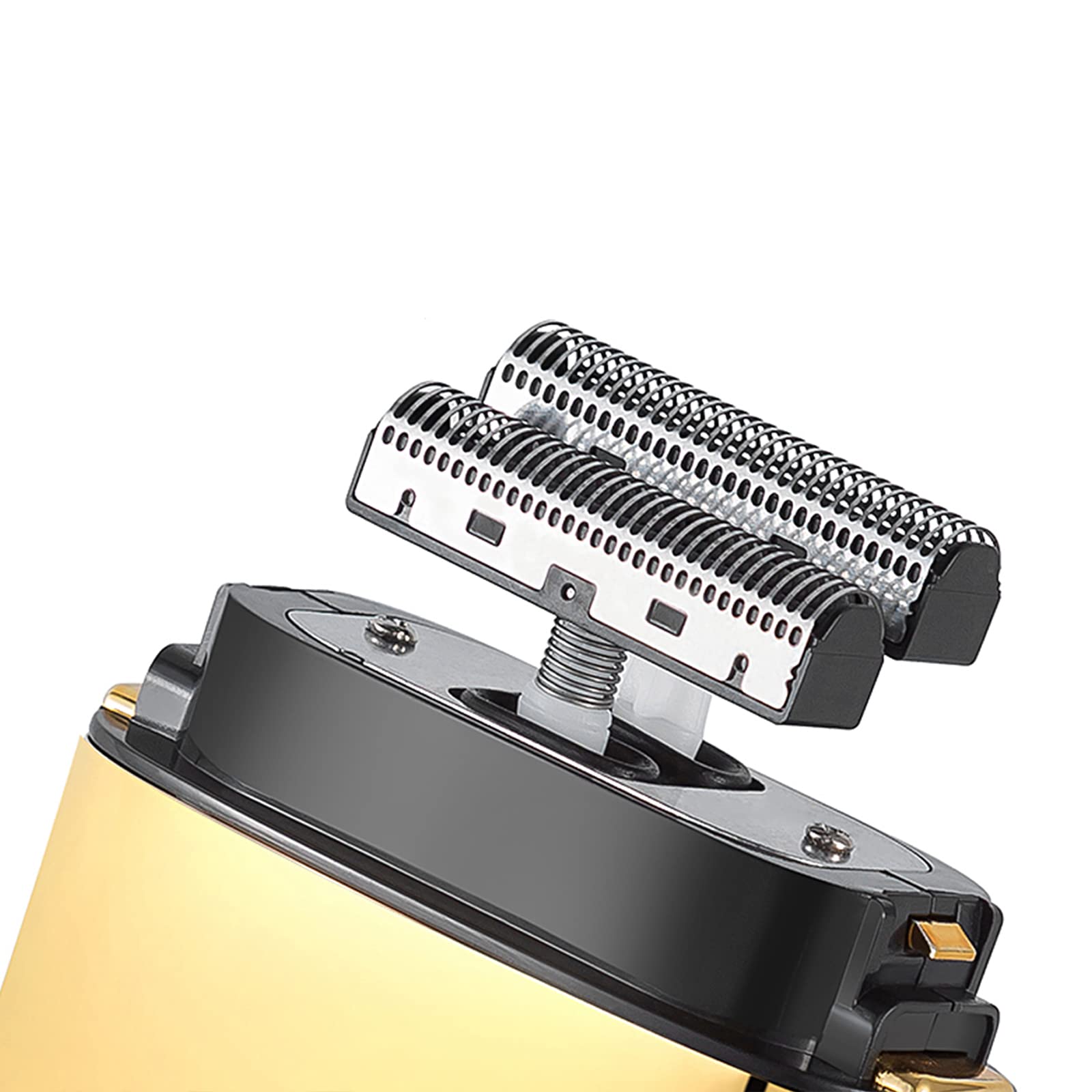 KEMEI Professional Cordless Electric Razor for Men - Titanium All Metal Beard Trimmer, USB Rechargeable with Lithium Battery, Golden (TX1 Gold) - Perfect for Travel, Home & Office Grooming