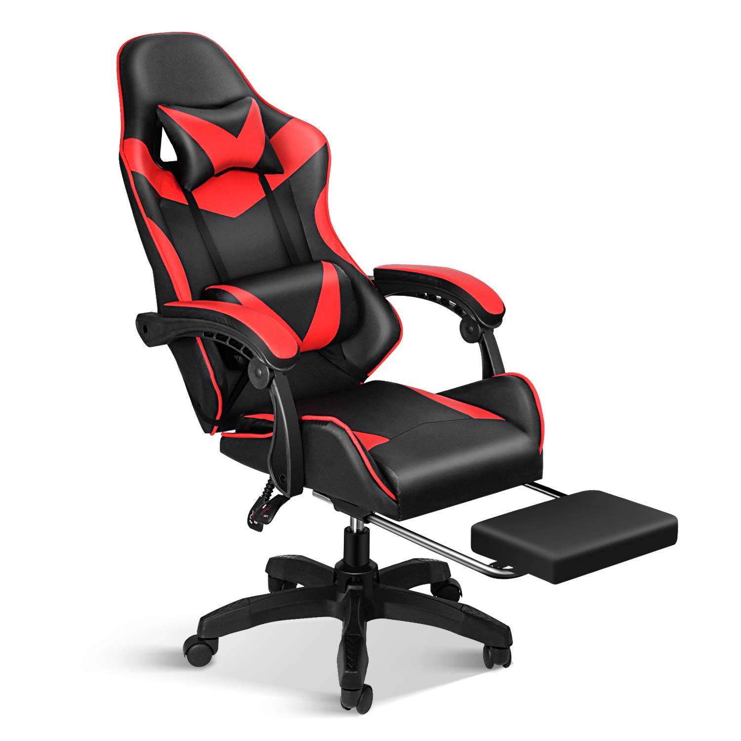 Ergonomic Gaming Chair with Adjustable Height & Lumbar Support for Office & Racing