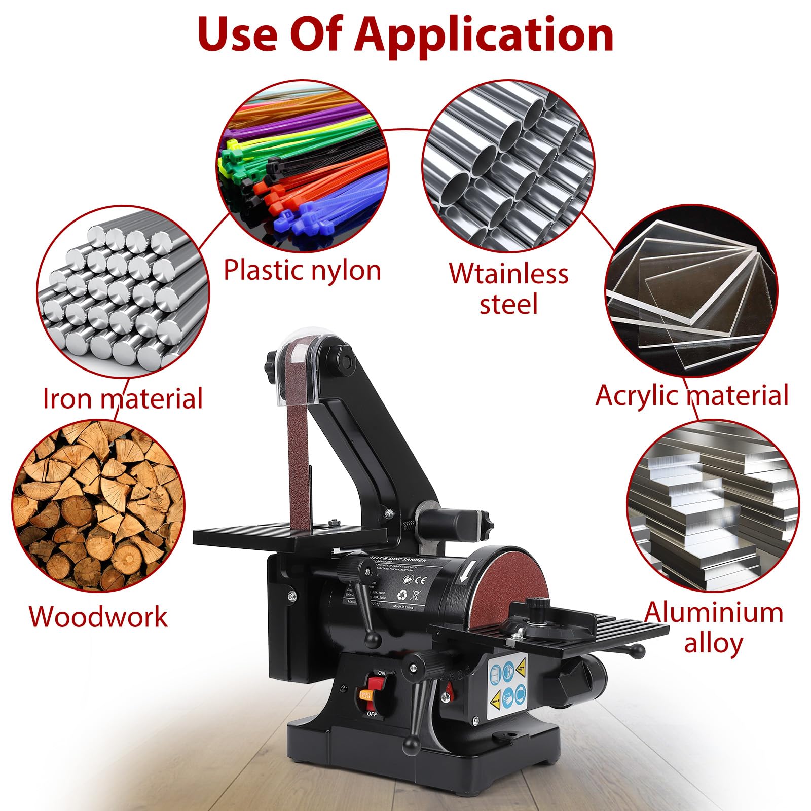 1 x 30 Inch Belt Sander with 5 Inch Disc Sander - 2.1A Powerful Bench Sander for Woodworking, Metal Polishing & DIY Projects (Includes 8 x 80 Grit & 4 x 100 Grit Sandpaper) - Perfect for Home Workshops, Furniture Making & Crafting