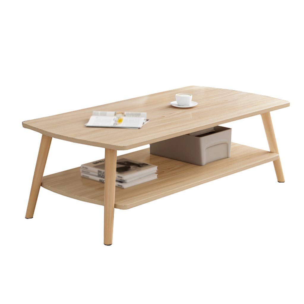 2-Tier Side Table with Storage - 100x48x42cm Modern Coffee Table for Living Room, Balcony & Small Apartments - Multi-Functional End Table for Sofa, Tea Time & Home Organization (MUMUJIN, Color A)