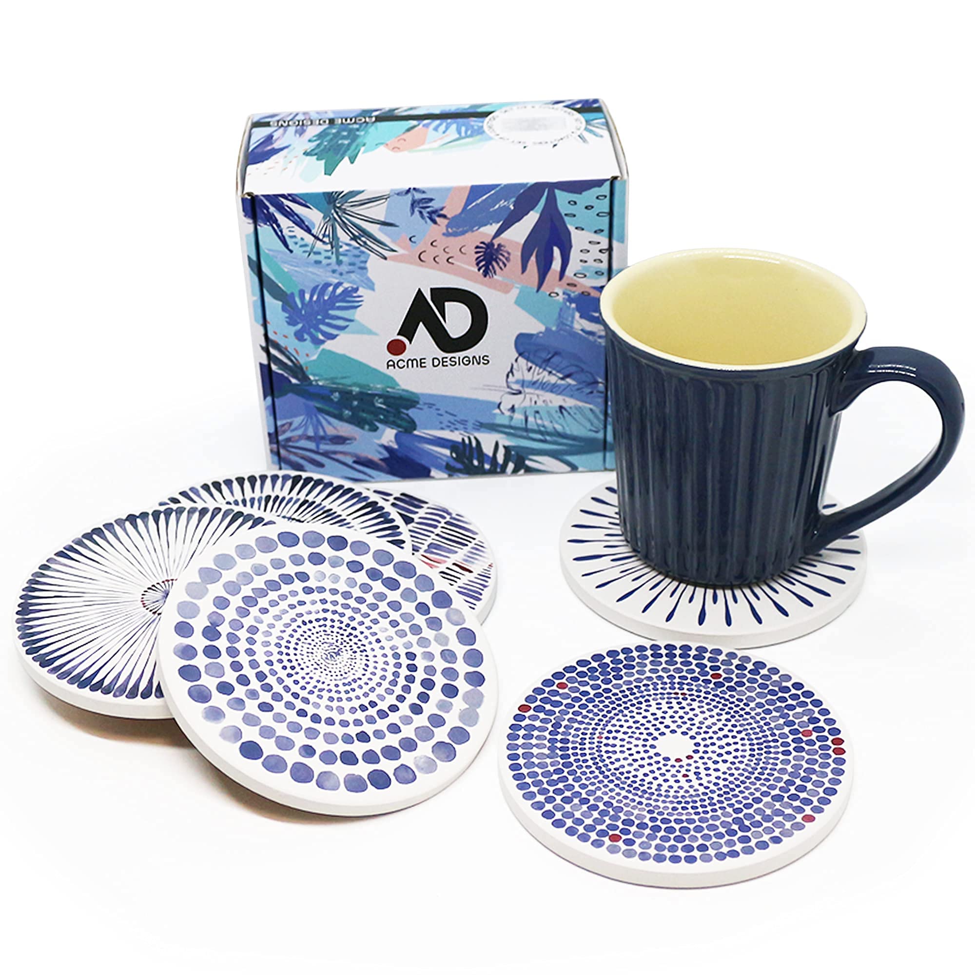 Premium 6-Pack Cork Coasters for Drinks - Absorbent & Durable Cup Mats for Coffee, Wine, and Beer - Perfect for Home, Office, and Restaurant Use