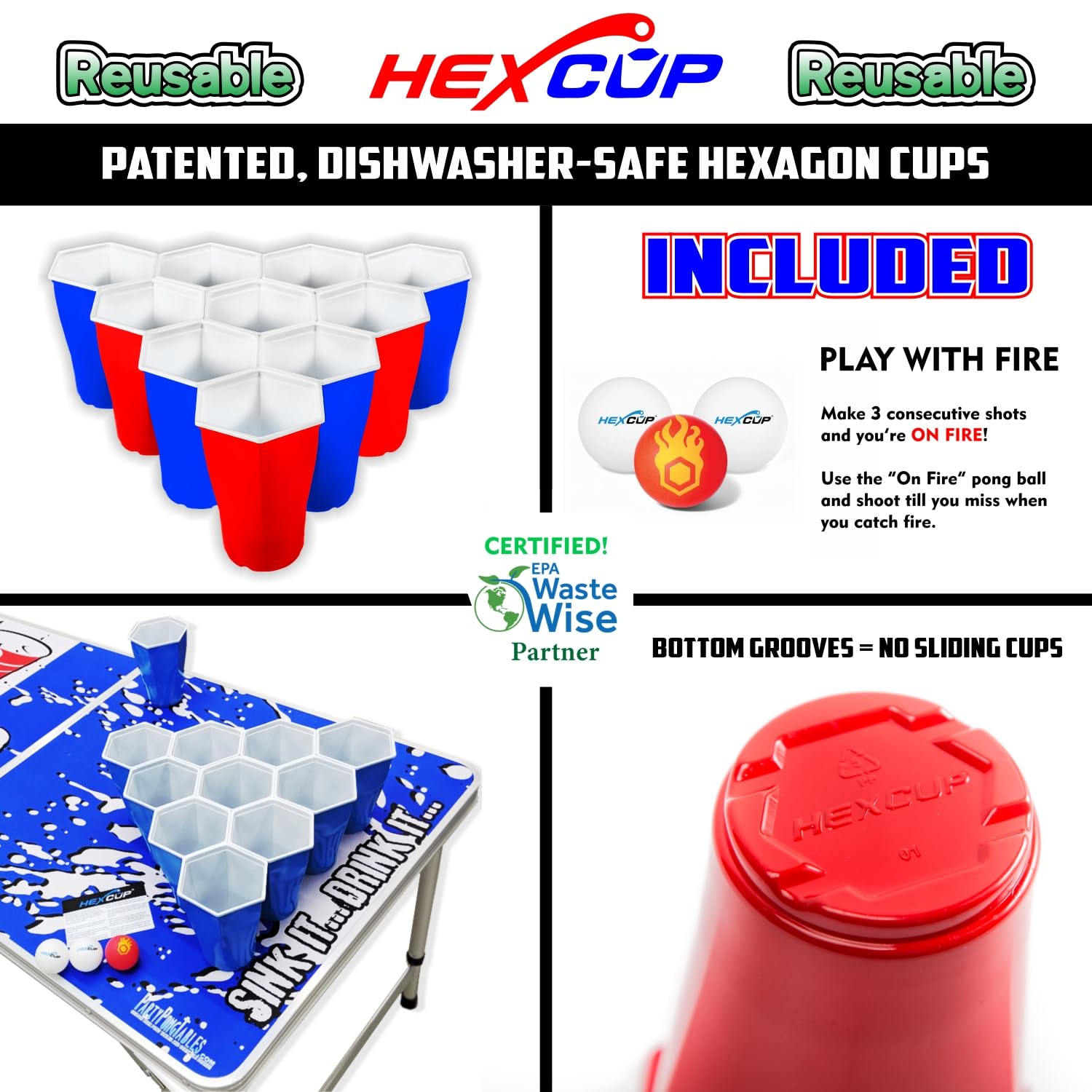 8-Foot Folding Table with Cup Holders & LED Lights - Heavy Duty Portable Table for Parties, Events, and Outdoor Use - Custom Graphics Available (Multiple Models)