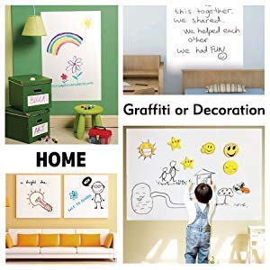 23x41 Inch PVC Vinyl Self-Adhesive Waterproof Whiteboard Wall Sticker - Peel & Stick Decorative Dry Erase Board for Kitchen, Office, Classroom & Home Organization