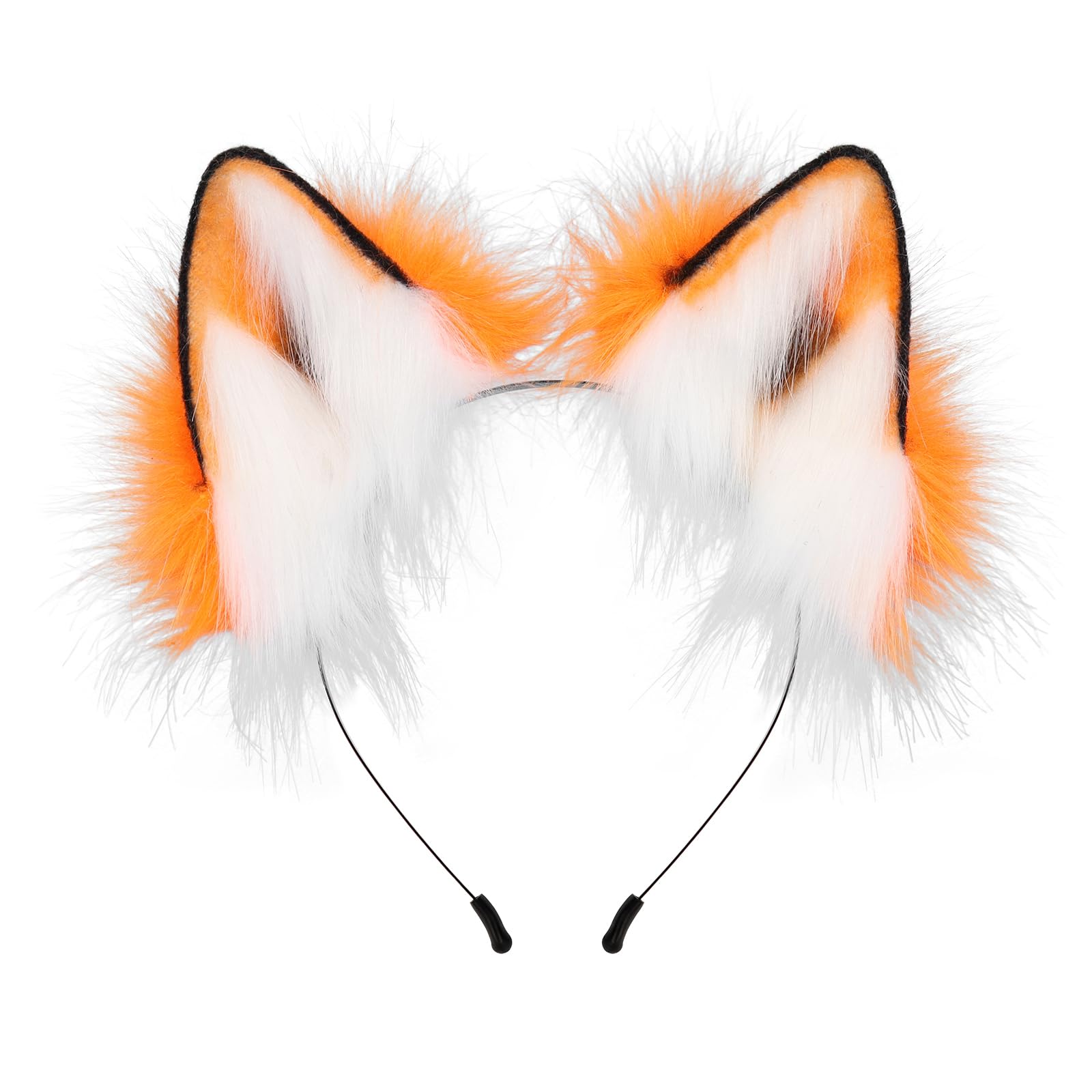 HAOAN Handmade Faux Fur Fox & Wolf Ears Headband - Realistic Animal Ear Hair Accessories for Halloween, Christmas, Cosplay, Costume Parties & Festive Events - Perfect for Cosplayers, Festival Goers & Themed Parties