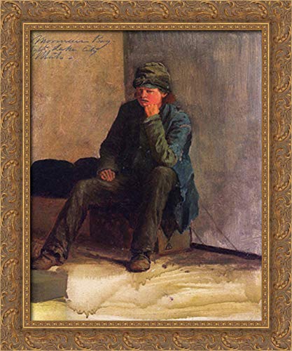 Albert Bierstadt Mormon Boy Salt Lake City Canvas Art - 20x24 Gold Ornate Wood Framed Wall Decor - Perfect for Living Room, Bedroom & Office