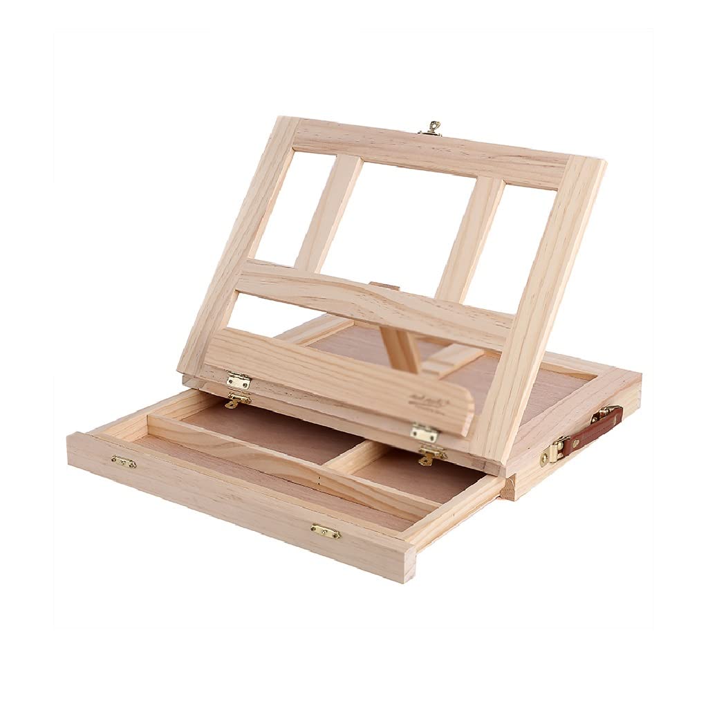 Portable Wooden Artist Easel with Drawer Box - Adjustable Folding Tabletop Easel for Painting, Sketching & Drawing - Perfect for Artists, Students & Hobbyists at Home, Studio or Classroom