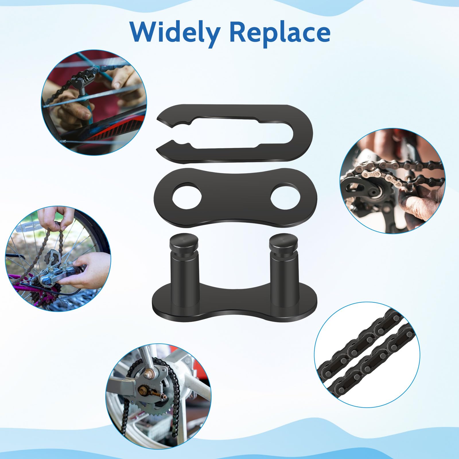 30-Piece Bike Chain Link Set - Durable Metal Bicycle Chain Connectors & Master Links for Repair - Compatible with Mountain Bikes, Mini Bikes, Motorcycles - Perfect for DIY Bike Maintenance & On-the-Go Repairs