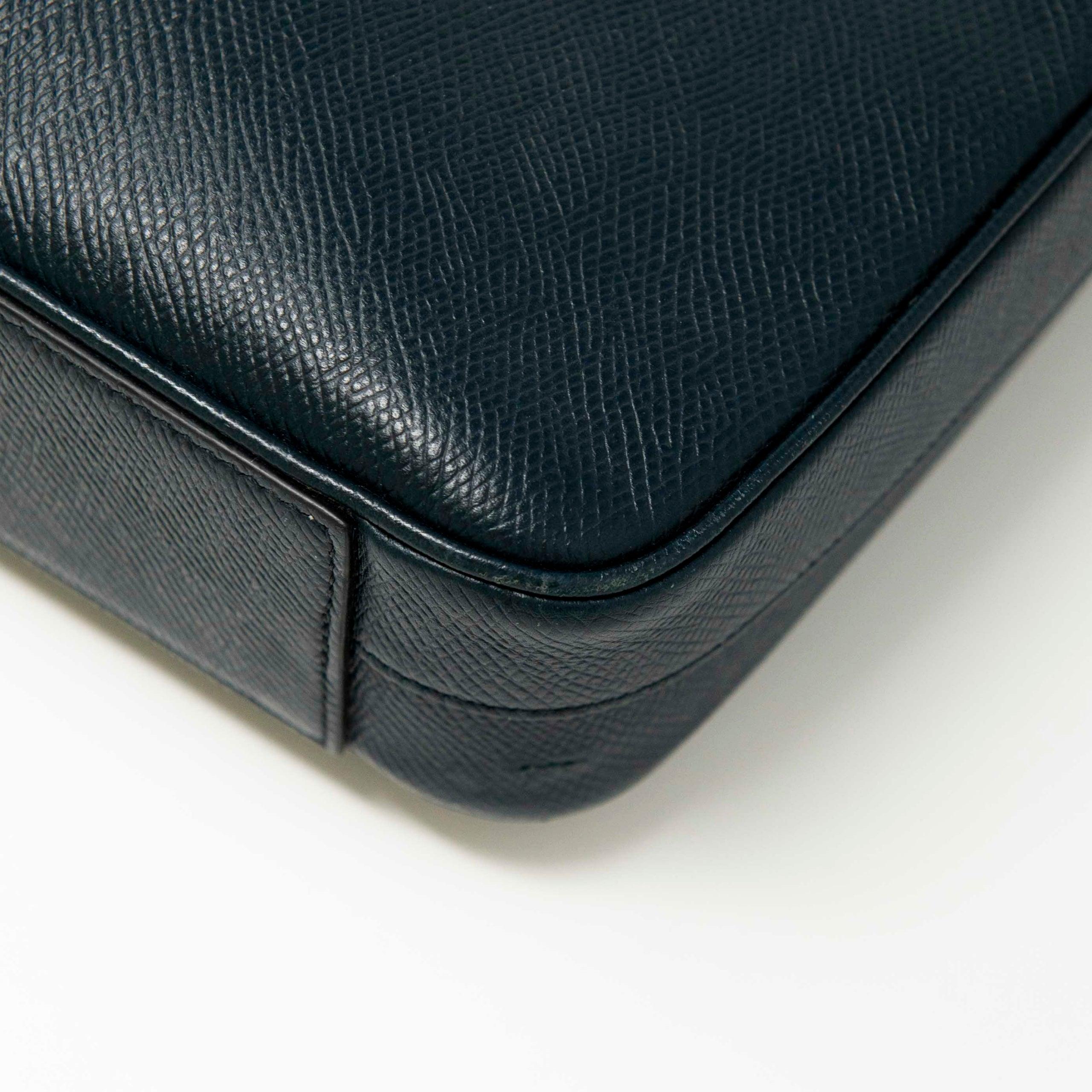 Luxury Celine Navy Grained Calfskin Leather Briefcase for Men - Professional Business Work Bag for Office, Travel & Executive Meetings